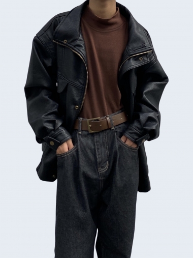 Retro classic leather jacket